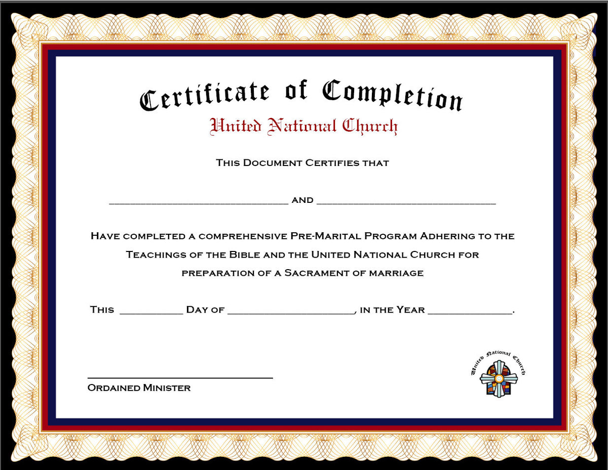 Pack of 4 Marriage Counseling Completion Certificates – United National Ministry - Get Ordained Online pack-of-4-marriage-counseling-completion-certificates-united-national-ministry-get-ordained-online