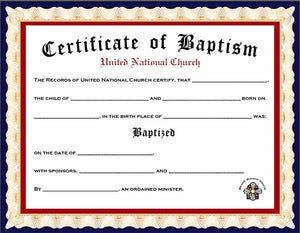 Pack of 4 Baptism Certificates