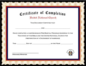 Pack of 4 Marriage Counseling Completion Certificates