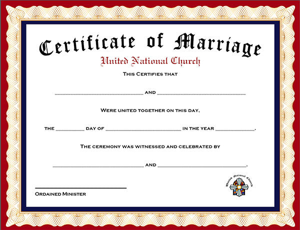 Pack of 4 Marriage Certificates
